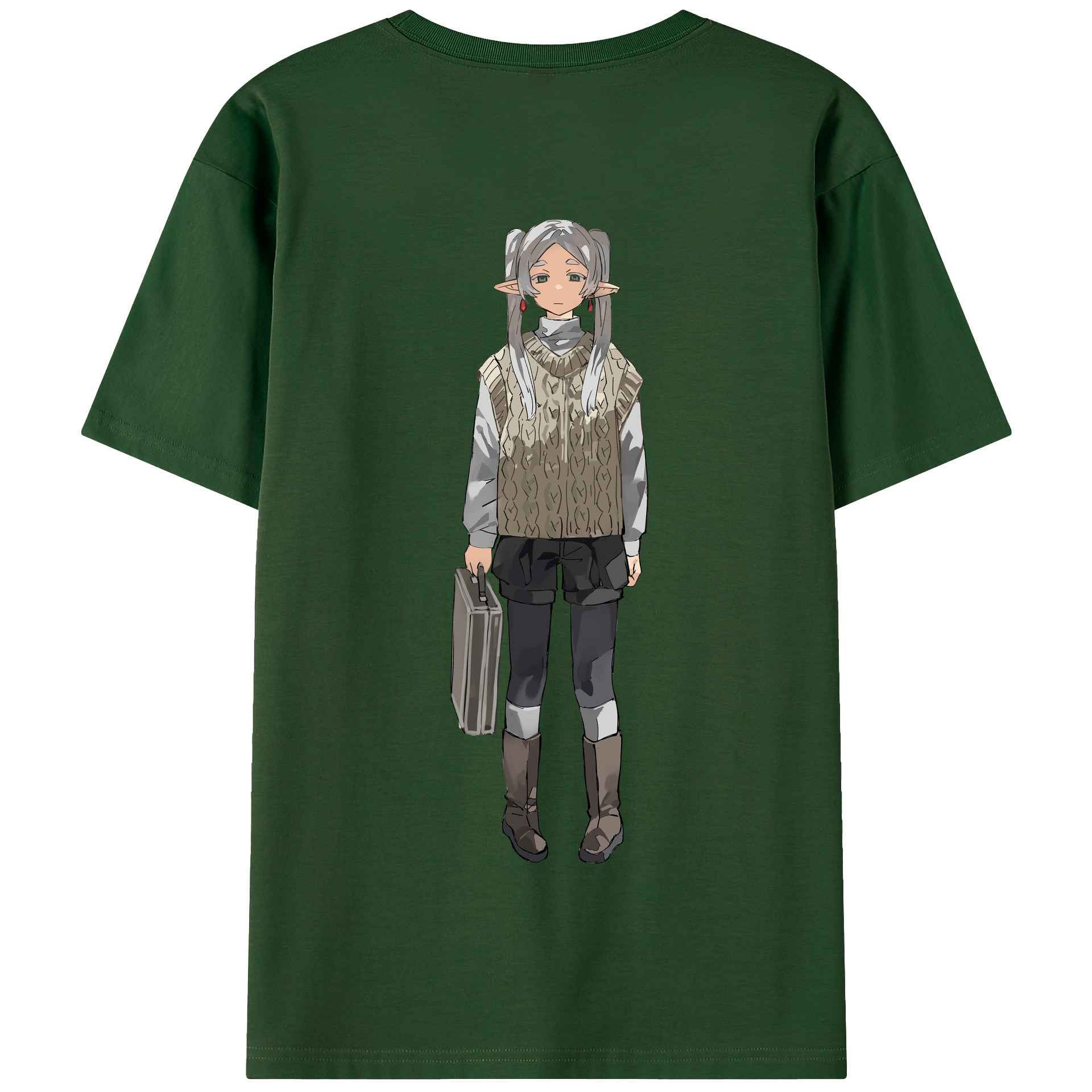 （画像用） 葬送のフリーレン Frieren 綿100％半袖Tシャツ（背面プリント）